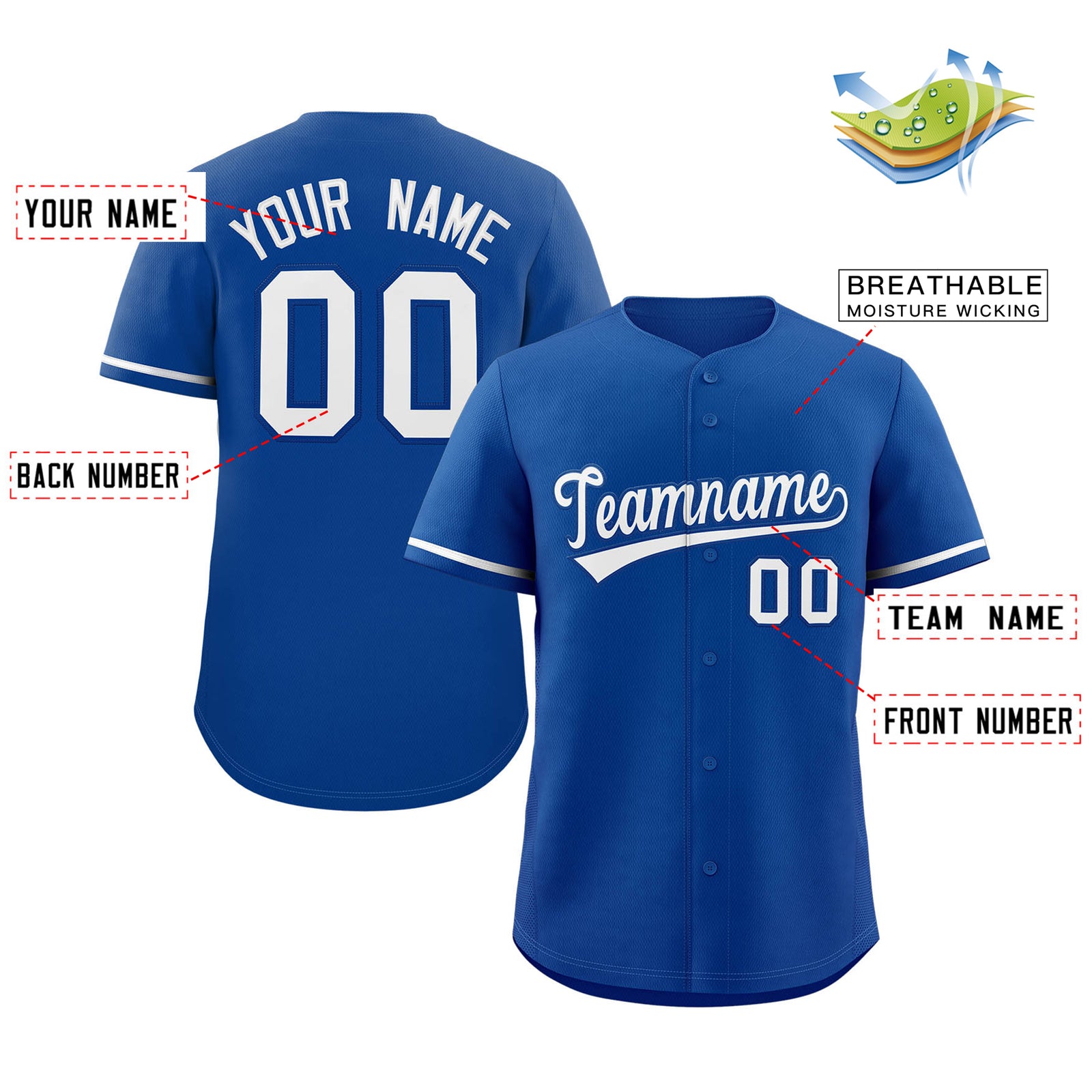 Custom Royal White Classic Style Authentic Baseball Jersey