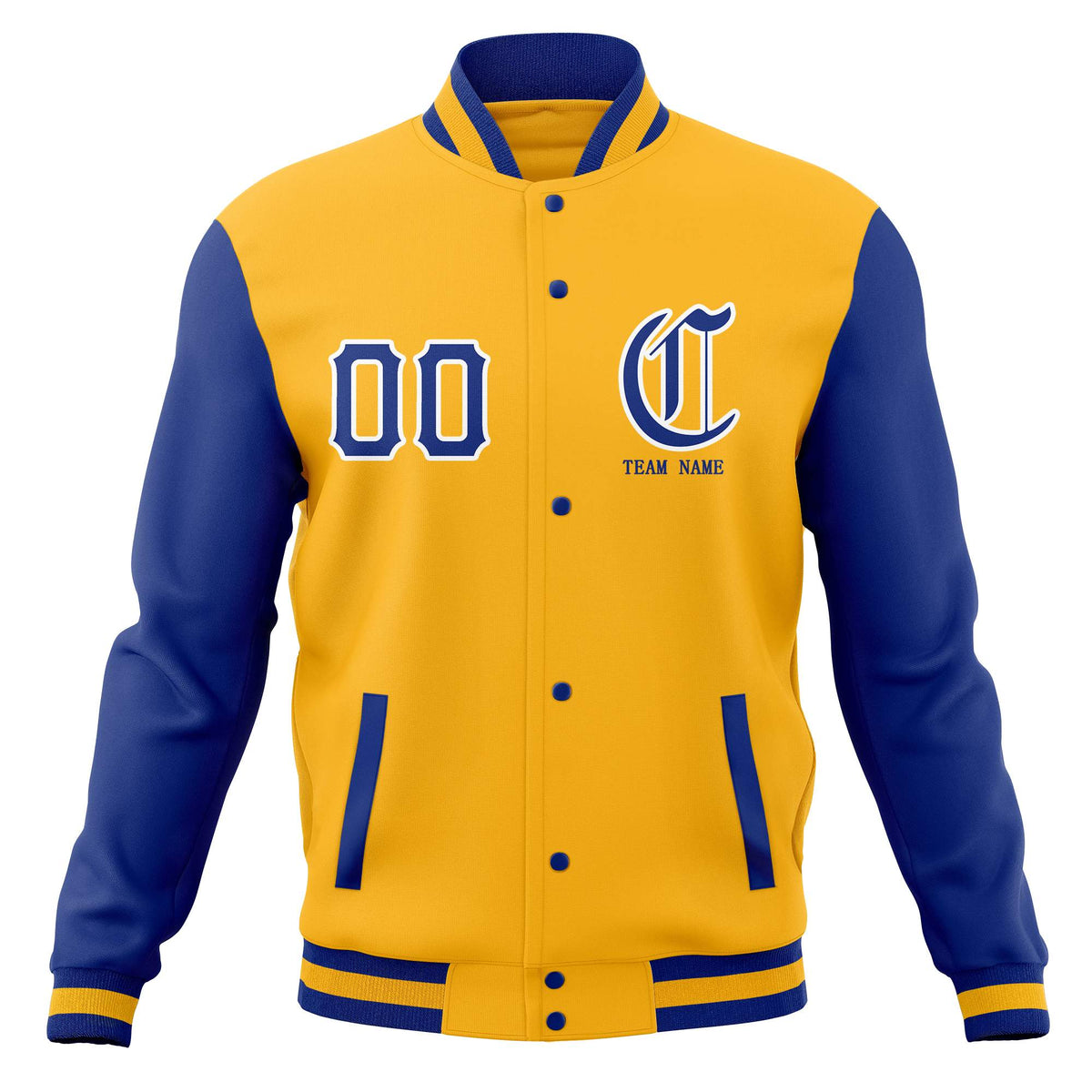 Custom Full-Snap Varsity Letterman Baseball Jackets Personalized Coats Stitched Name Number