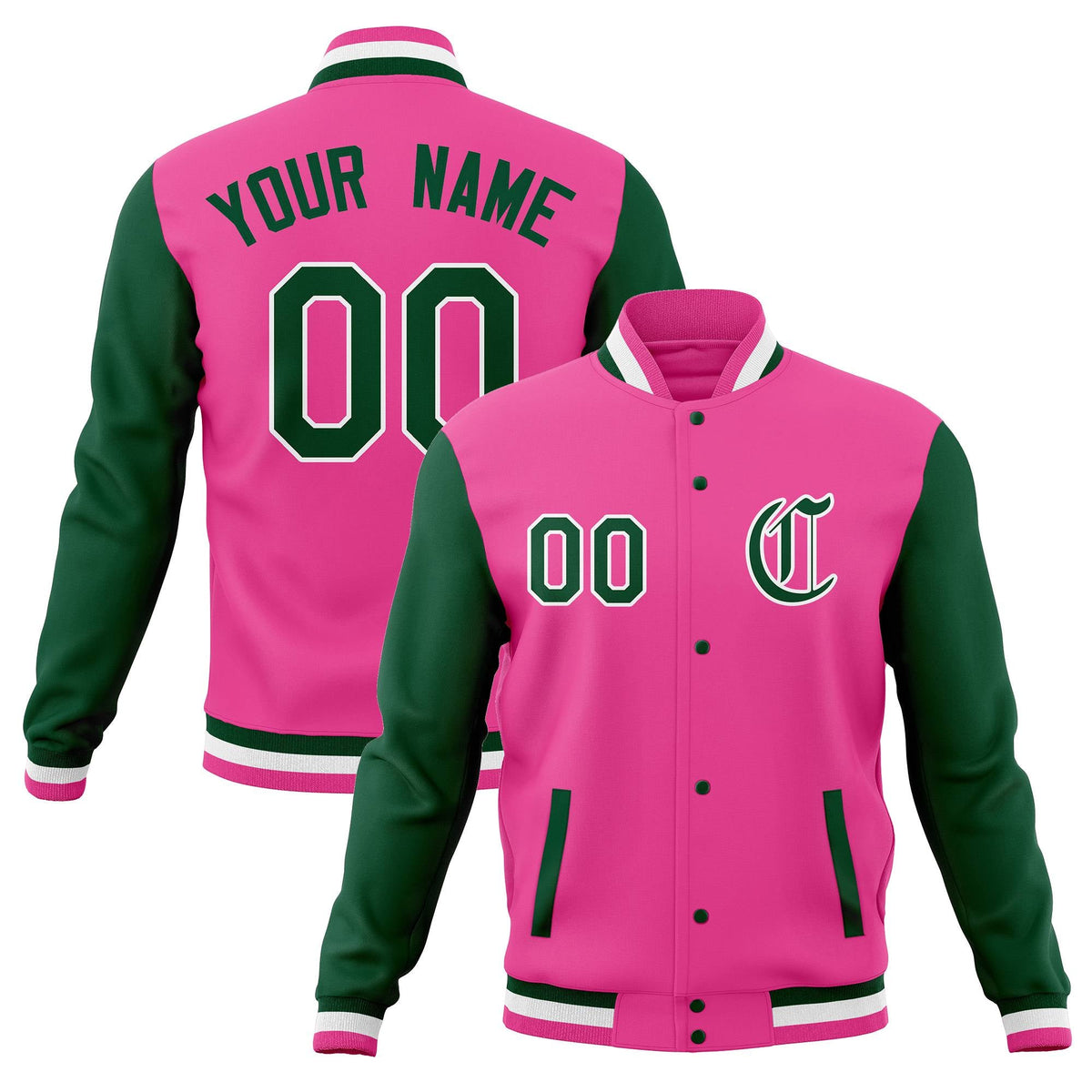 Custom Men&#39;s Full-Snap Baseball Coats Varsity Letterman Jackets