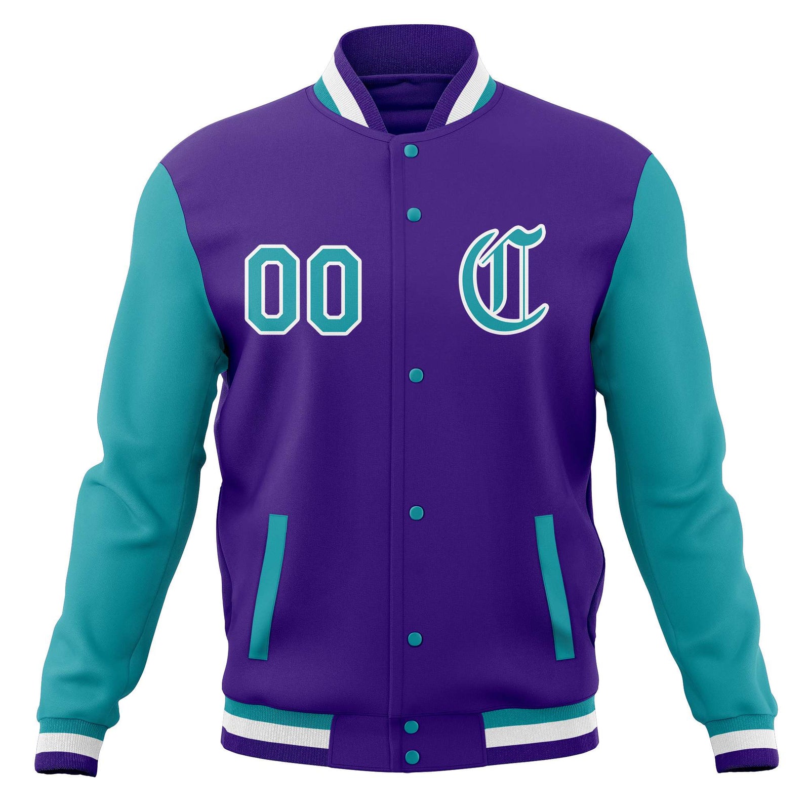 Custom Varsity Letterman Baseball Jackets Personalized Full-Snap with Raglan Sleeves