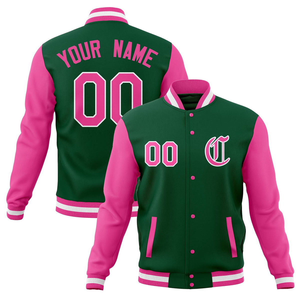 Custom Men&#39;s Full-Snap Baseball Coats Varsity Letterman Jackets