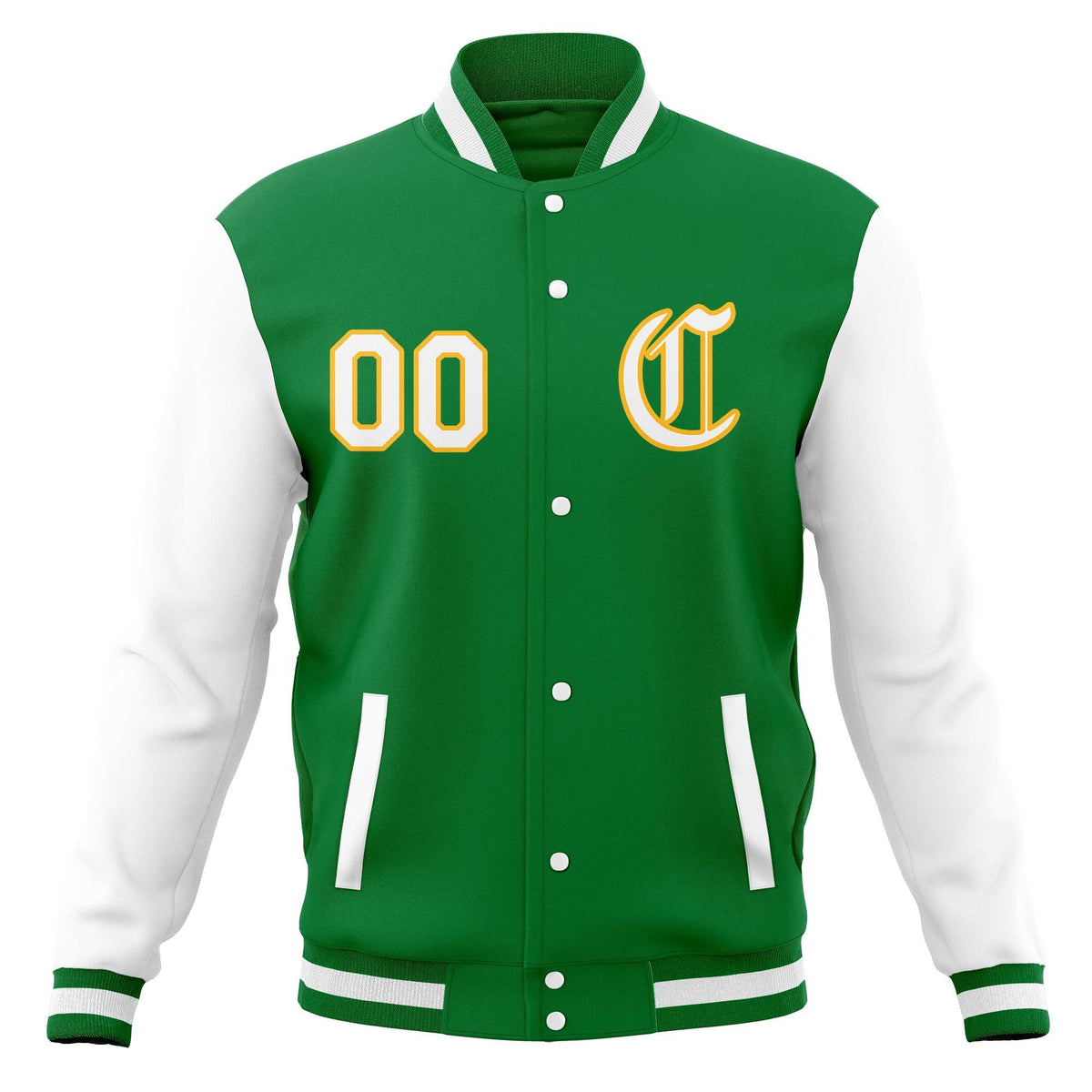Custom Varsity Letterman Baseball Jackets Personalized Full-Snap with Raglan Sleeves