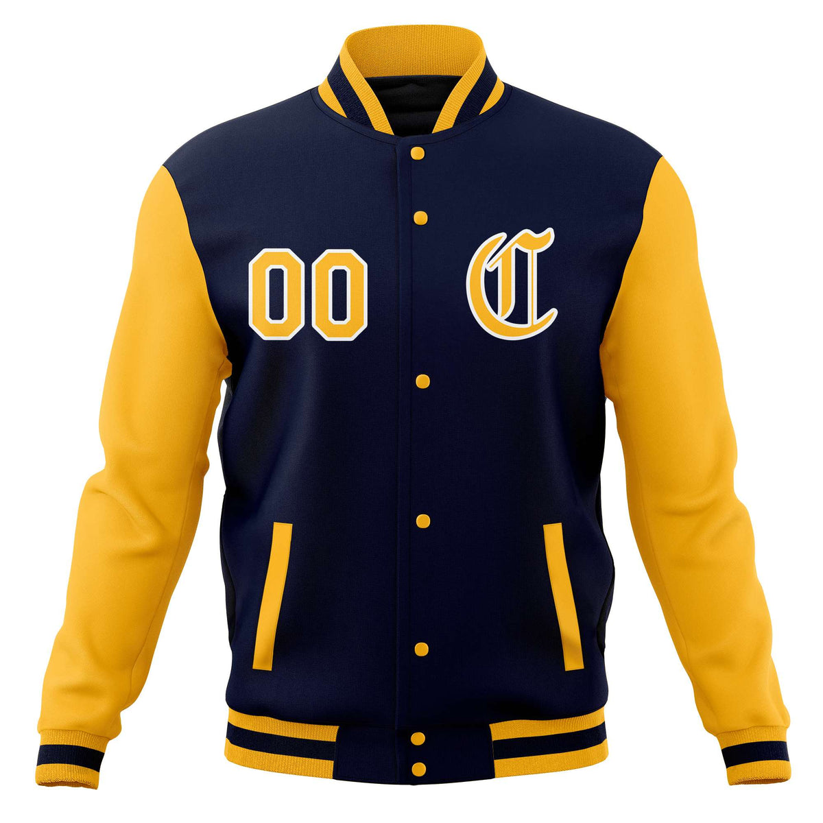 Custom Varsity Letterman Baseball Jackets Personalized Full-Snap with Raglan Sleeves