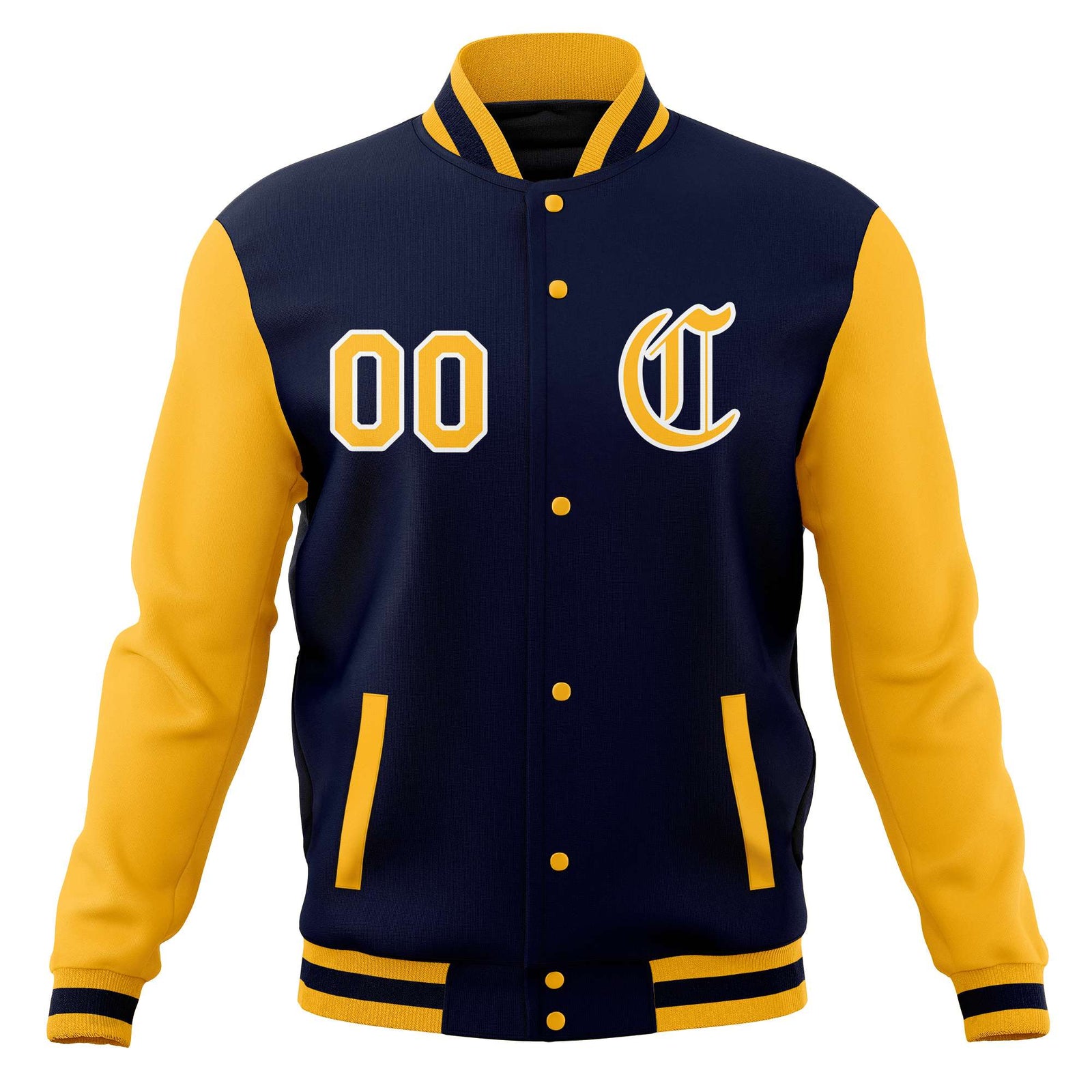 Custom Varsity Letterman Baseball Jackets Personalized Full-Snap with Raglan Sleeves