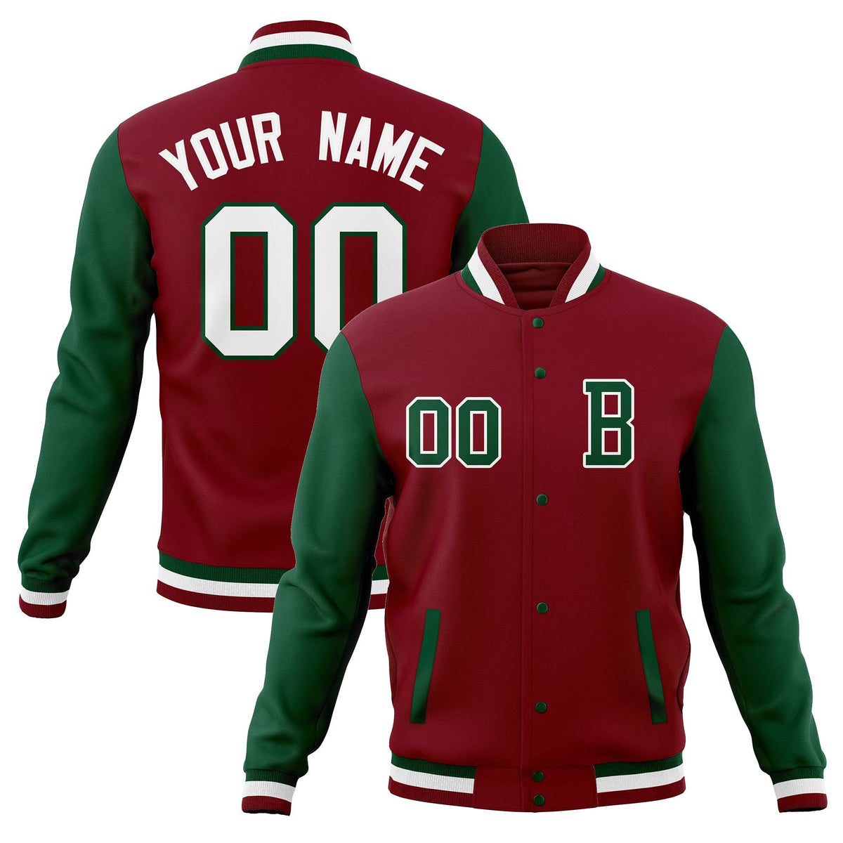 Custom Varsity Letterman Jacket Personalized Full-Snap Stitched Baseball Coats