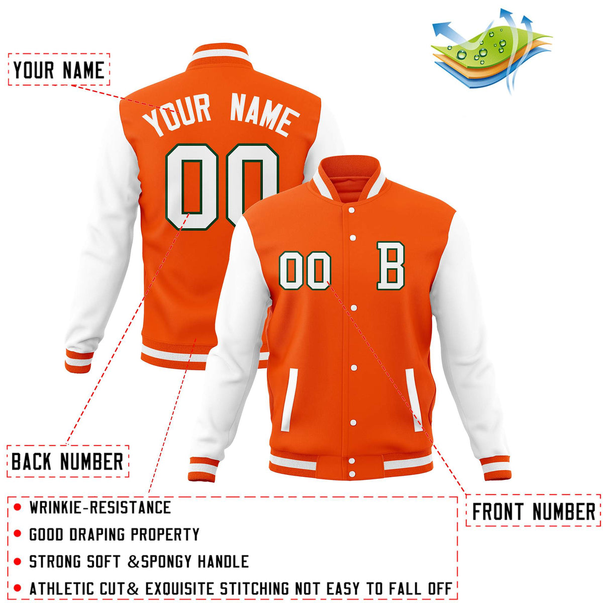 Custom Full-Snap Baseball Coats Crafted Varsity Letterman Jackets