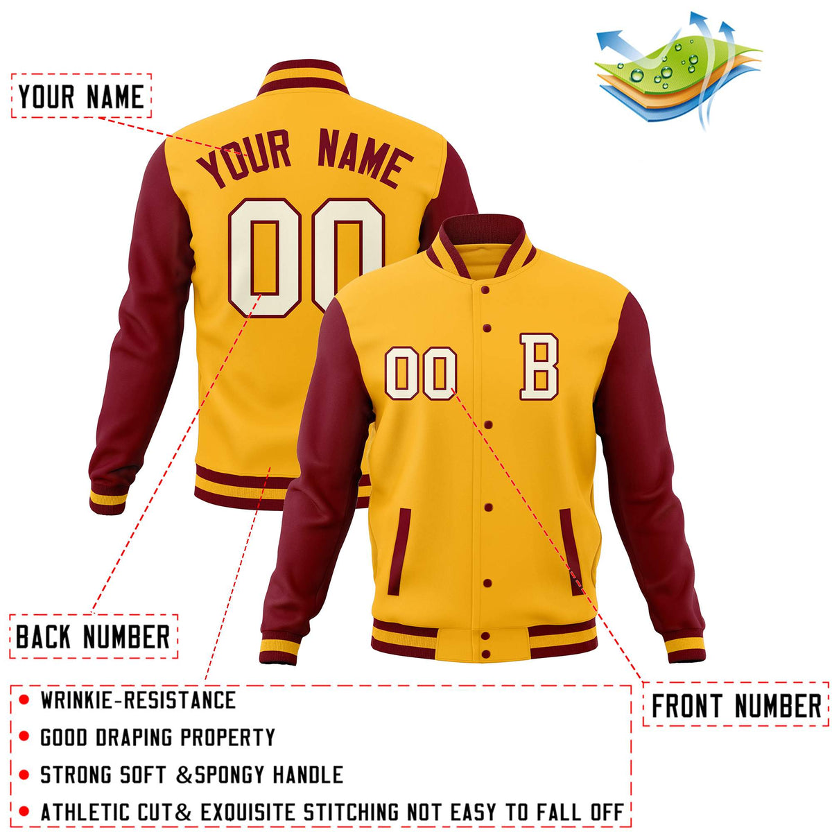 Custom Full-Snap Baseball Coats Crafted Varsity Letterman Jackets