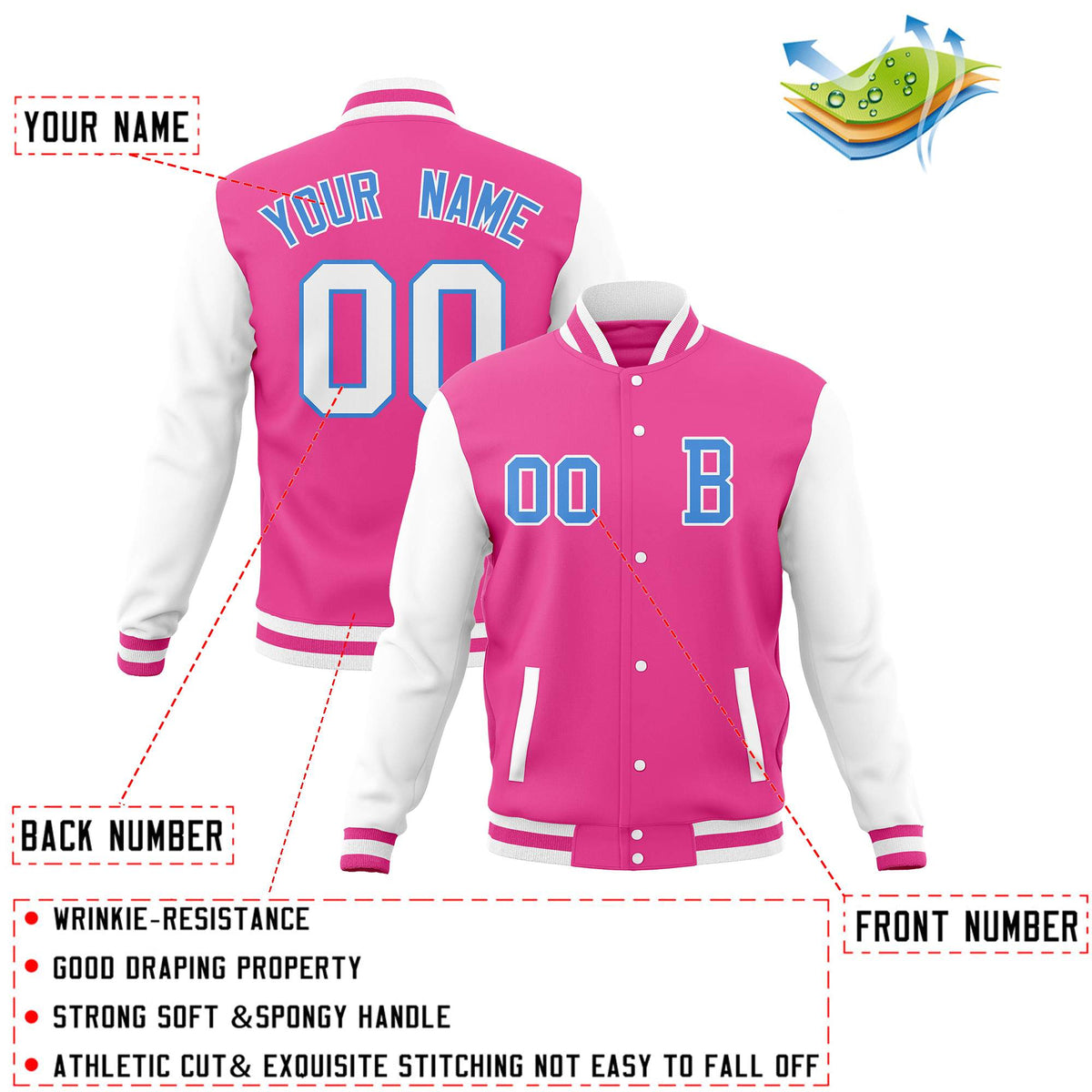 Custom Full-Snap Baseball Coats and Personalized Stitched Varsity Letterman Jackets