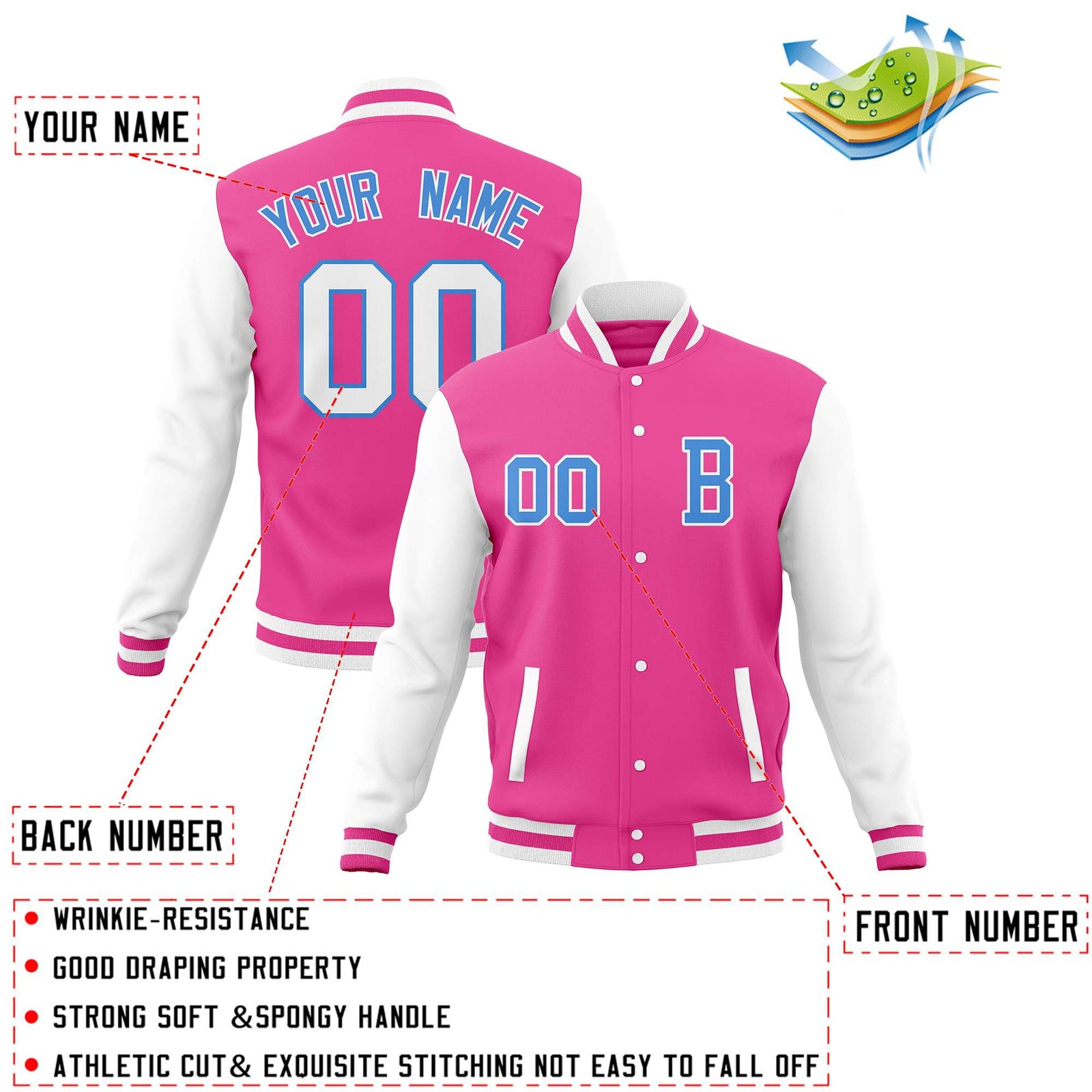 Custom Full-Snap Baseball Coats and Personalized Stitched Varsity Letterman Jackets