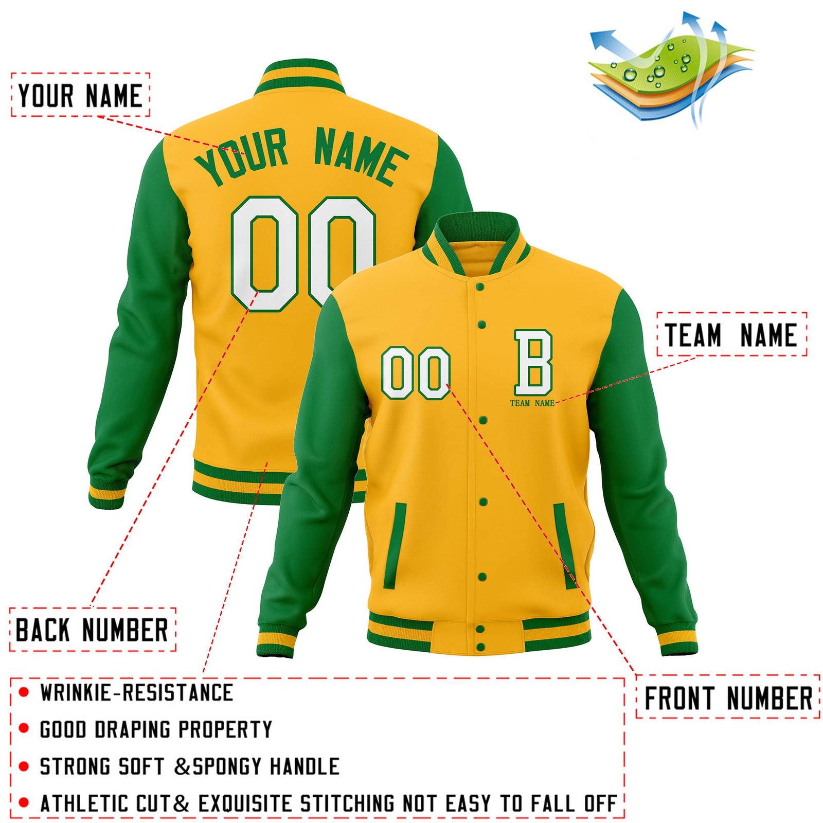 Custom Full-Snap Baseball Varsity Jackets with Personalized Coats