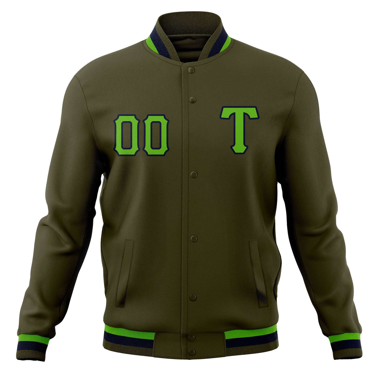Custom Men&#39;s Casual Baseball Coats Varsity Letterman Full-Snap Jackets