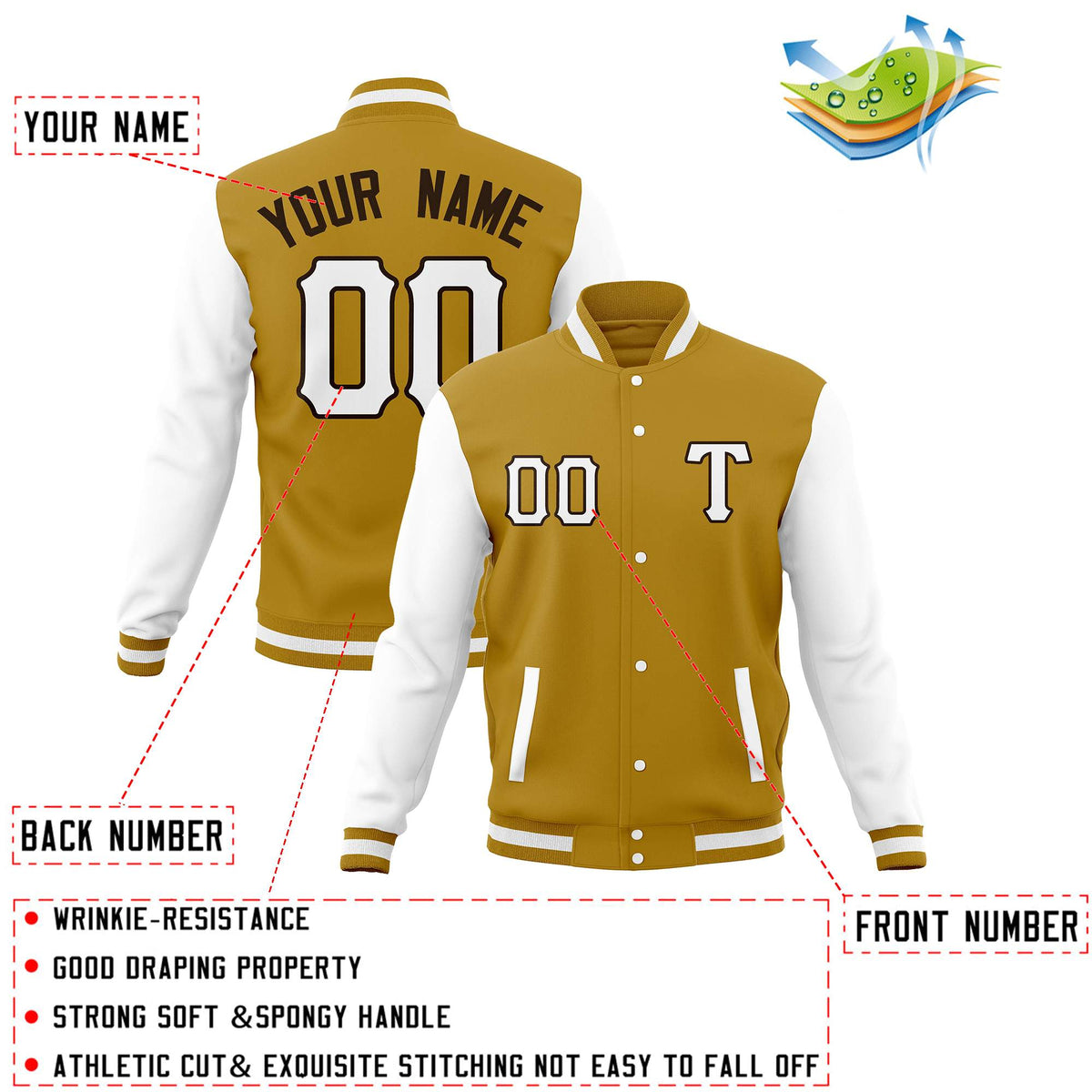 Custom Man&#39;s Varsity Baseball Jacket Cotton Blend Letterman Coats