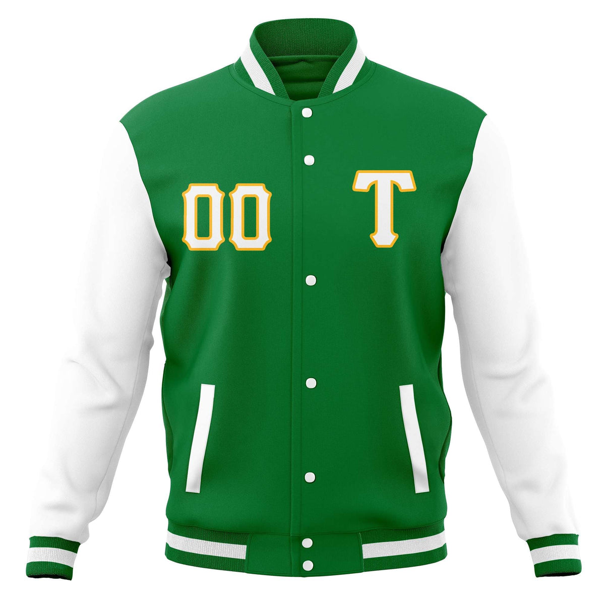 Custom Men&#39;s Casual Baseball Coats Varsity Letterman Full-Snap Jackets