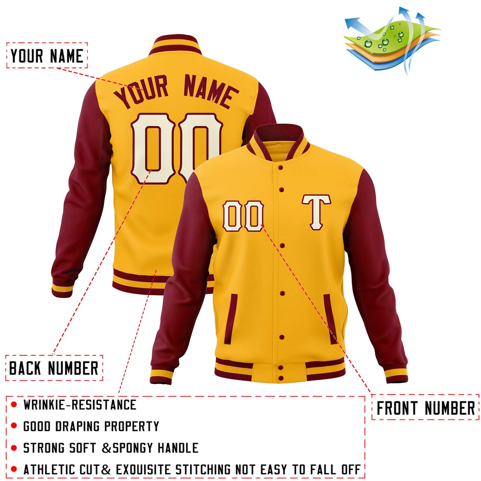 Custom Full-Snap Casual Baseball Coats Varsity Letterman Jackets