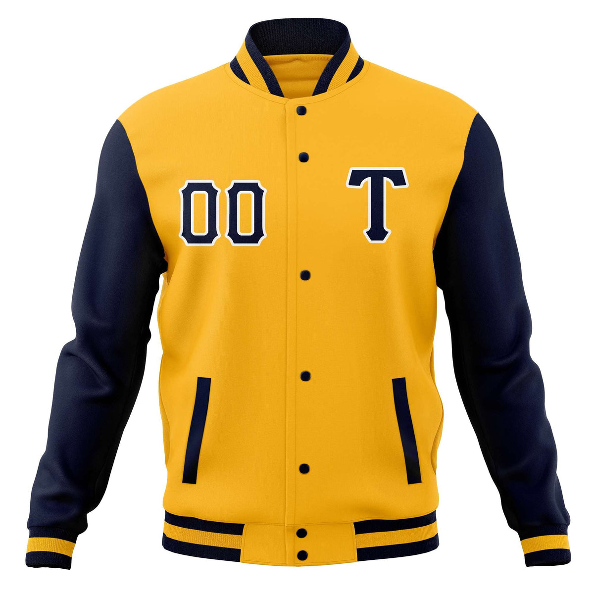 Custom Men&#39;s Casual Baseball Coats Varsity Letterman Full-Snap Jackets