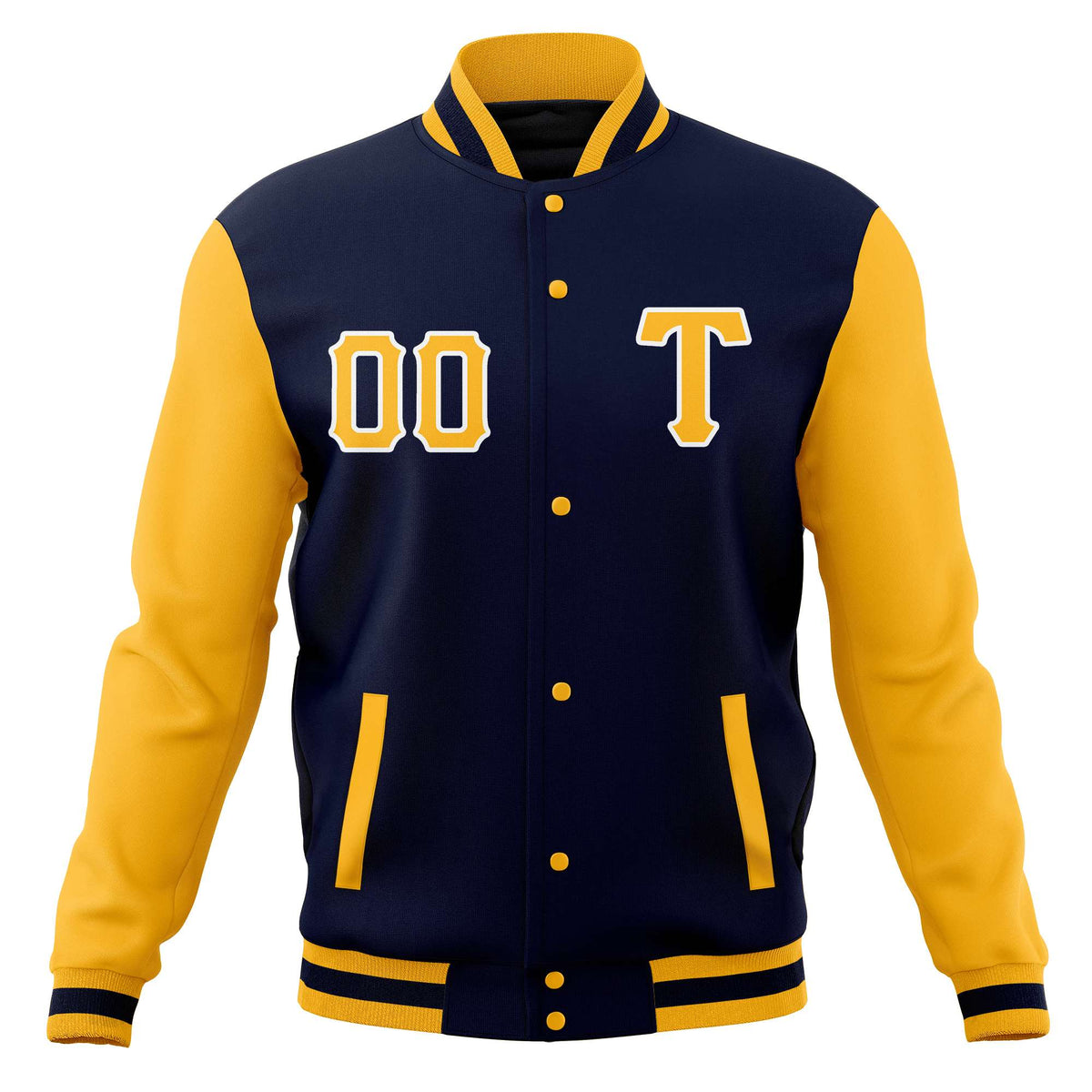 Custom Men&#39;s Casual Baseball Coats Varsity Letterman Full-Snap Jackets