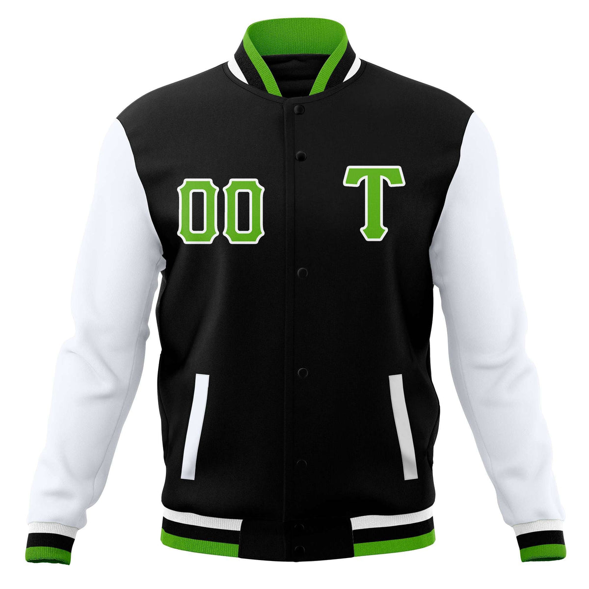 Custom Men&#39;s Casual Baseball Coats Varsity Letterman Full-Snap Jackets
