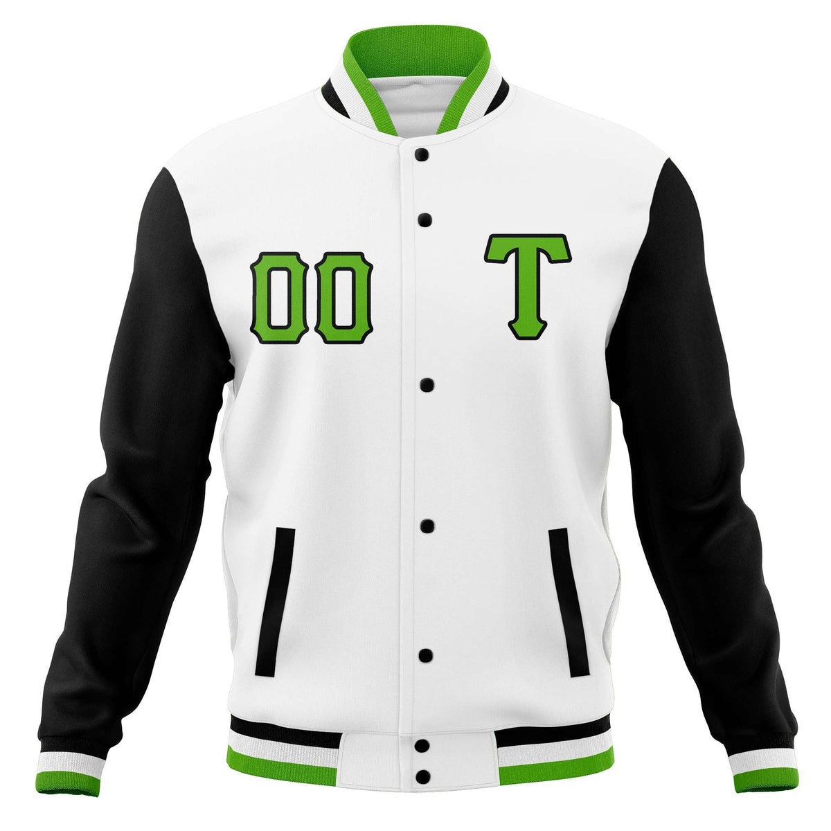 Custom Men&#39;s Casual Baseball Coats Varsity Letterman Full-Snap Jackets