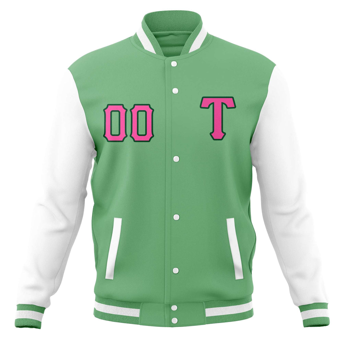 Custom Men&#39;s Casual Baseball Coats Varsity Letterman Full-Snap Jackets