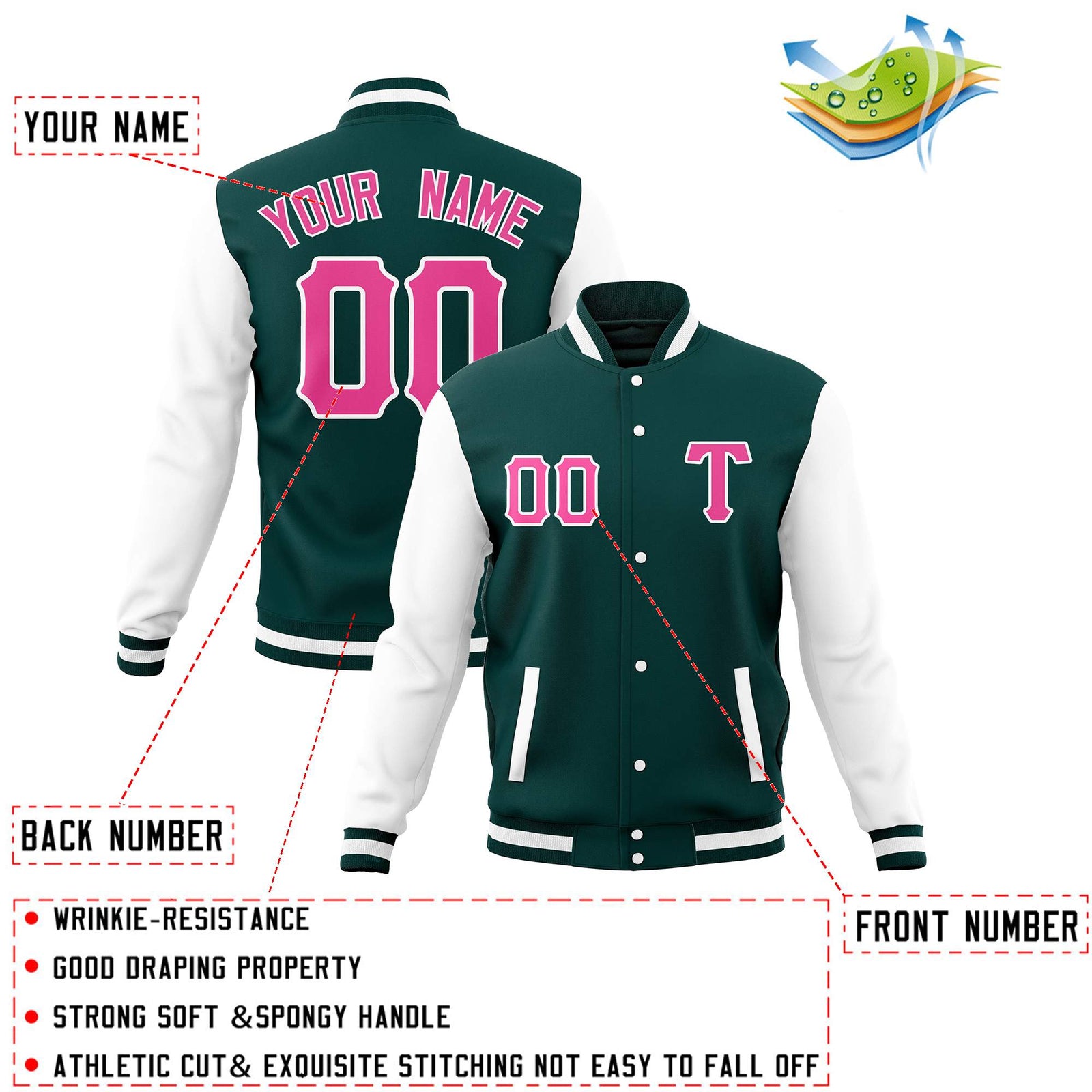 Custom Full-Snap Casual Baseball Coats Varsity Letterman Jackets
