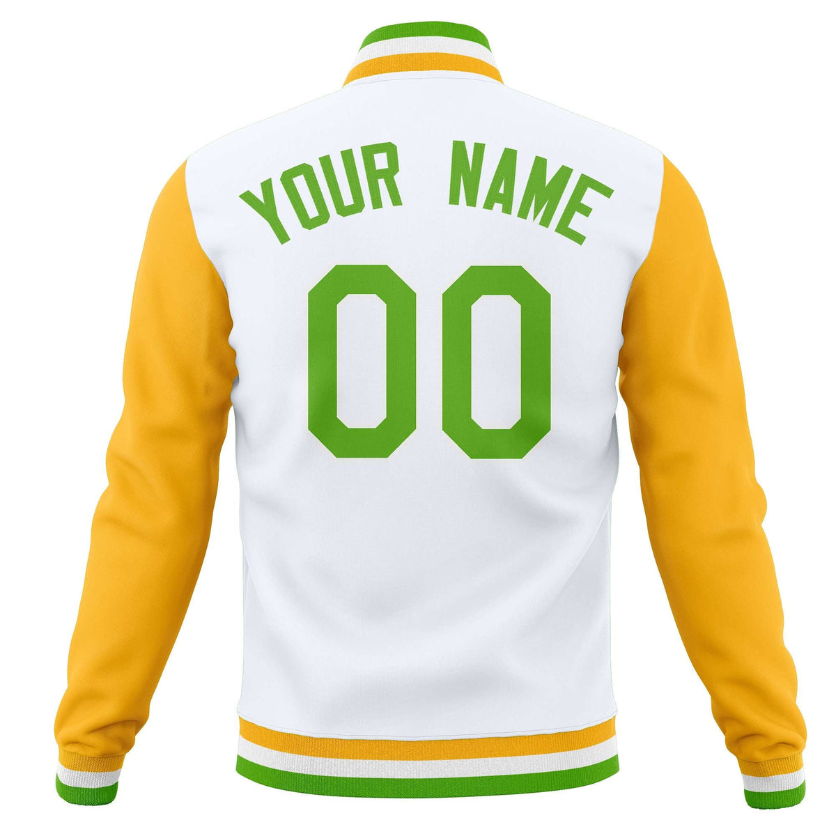 Custom Full-Snap Letterman Varsity Baseball Jacket Stitched Name Number