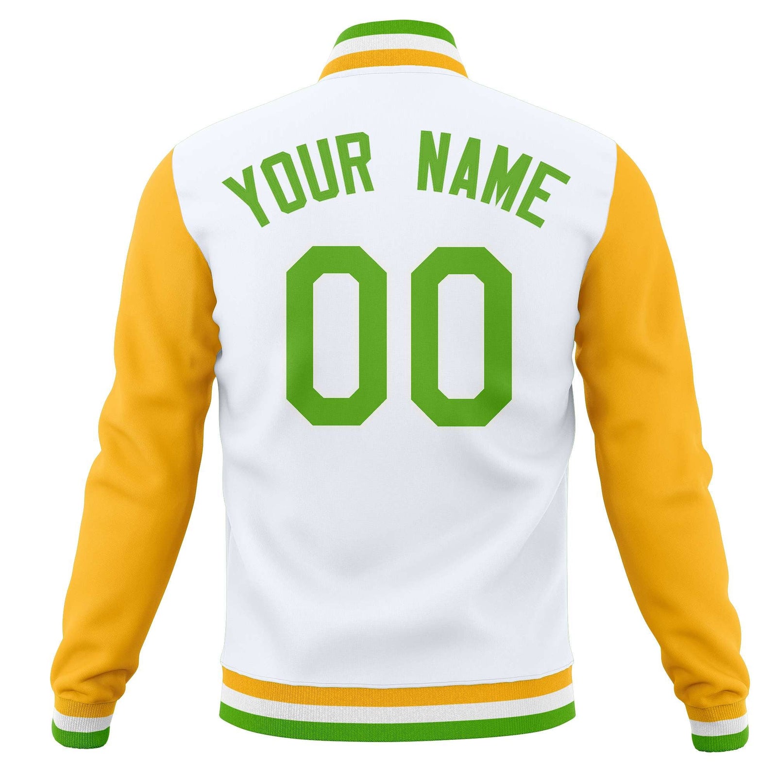 Custom Full-Snap Letterman Varsity Baseball Jacket Stitched Name Number