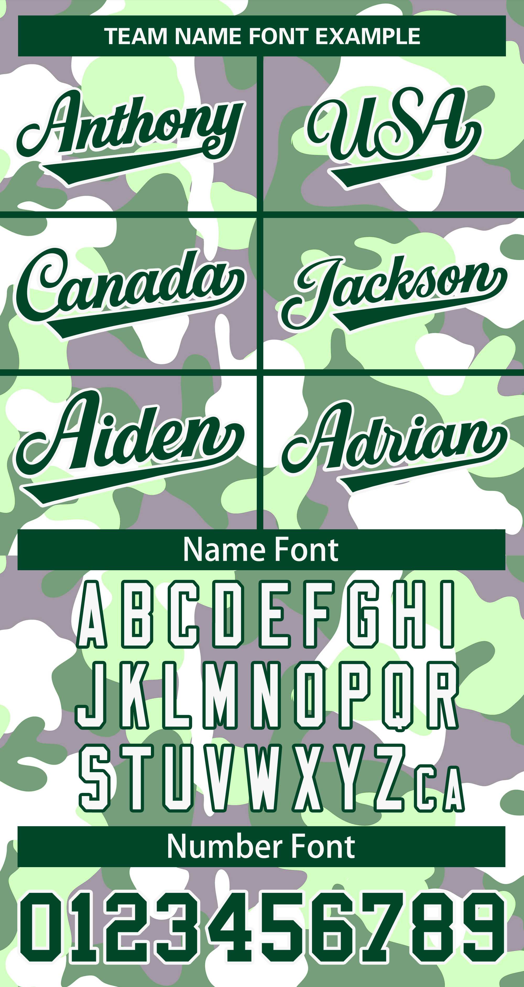 Custom Green White Camo Varsity Full-Snap Letterman Bomber Jacket