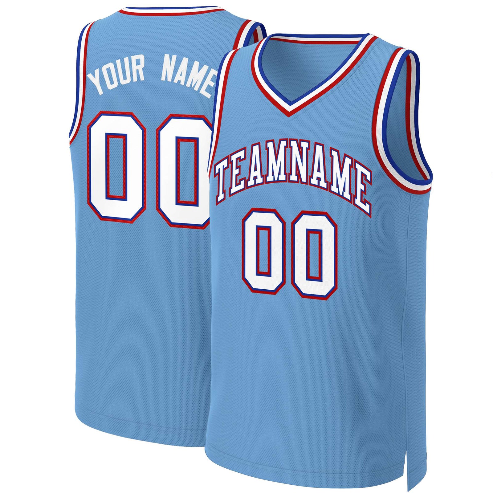 Custom Light Blue White-Royal Classic Tops Basketball Jersey