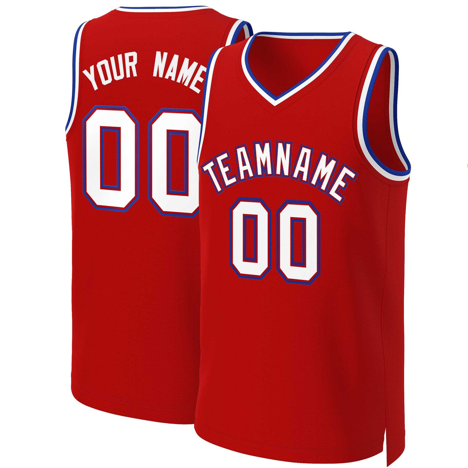Custom Red White-Red Classic Tops Basketball Jersey
