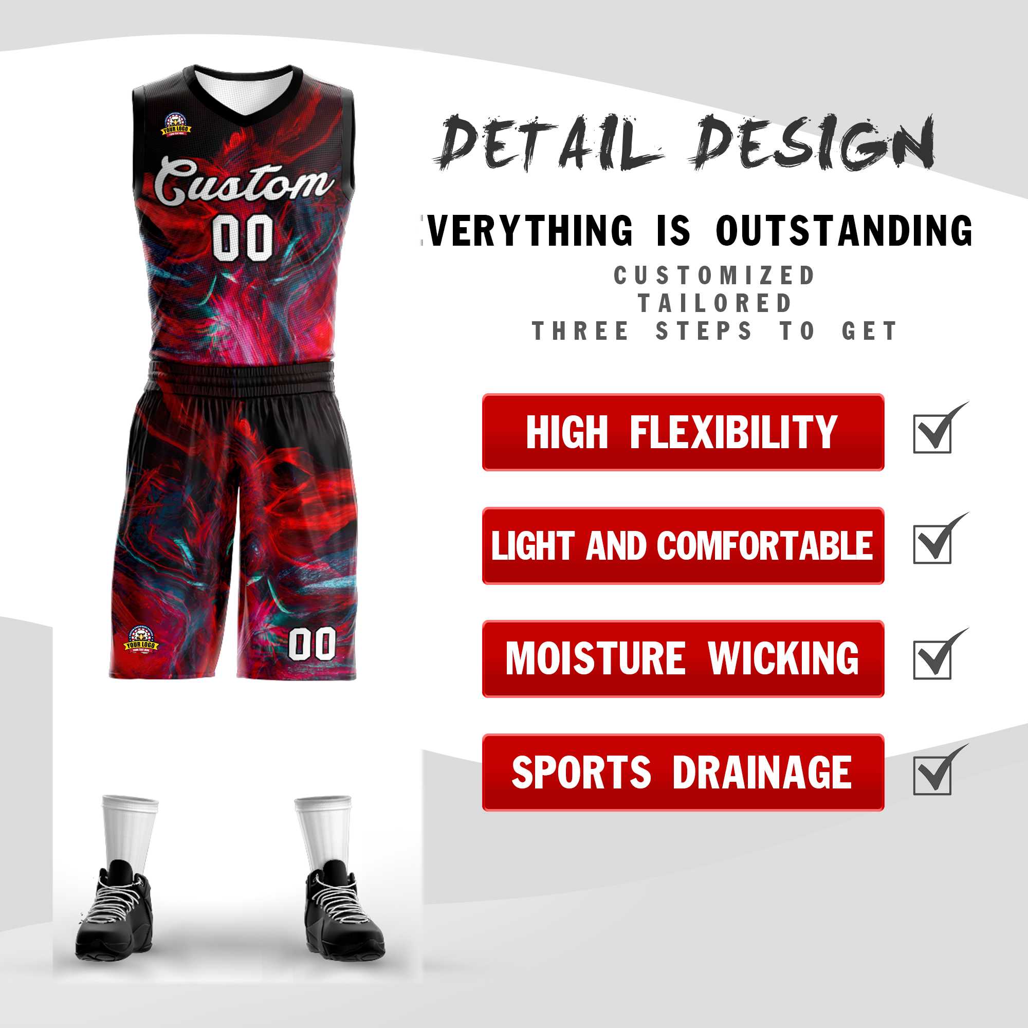 Custom Black White-Black Graffiti Pattern Sets Mesh Basketball Jersey