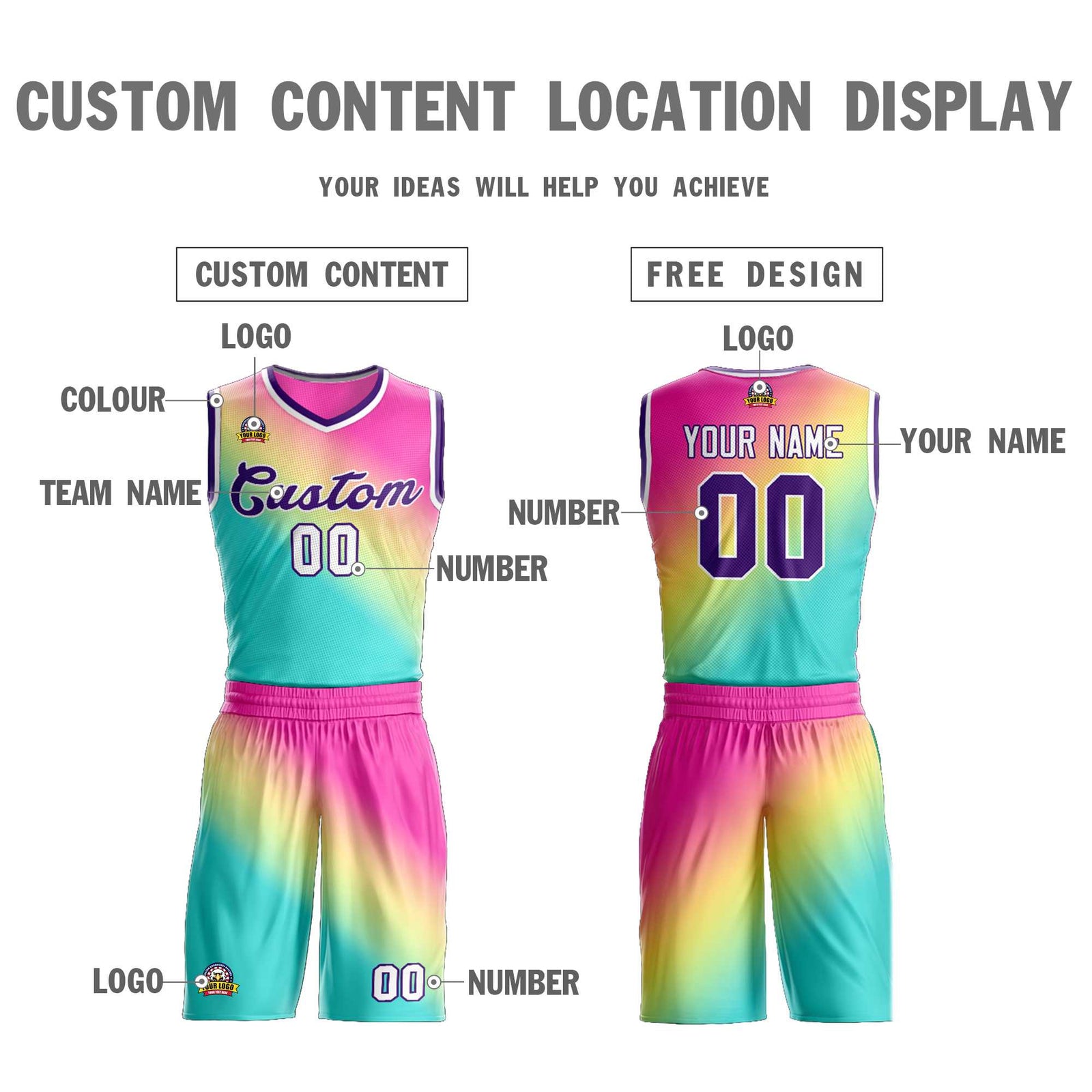 Custom Red Green-Purple Gradient Fashion Sets Slash Basketball Jersey