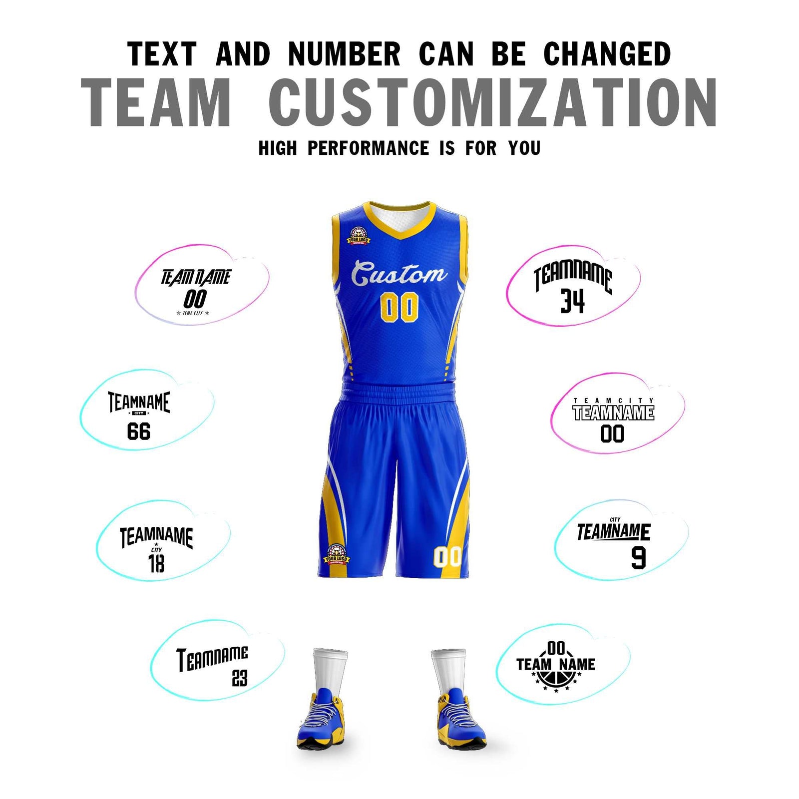 Custom Royal White Classic Sets Mesh Basketball Jersey