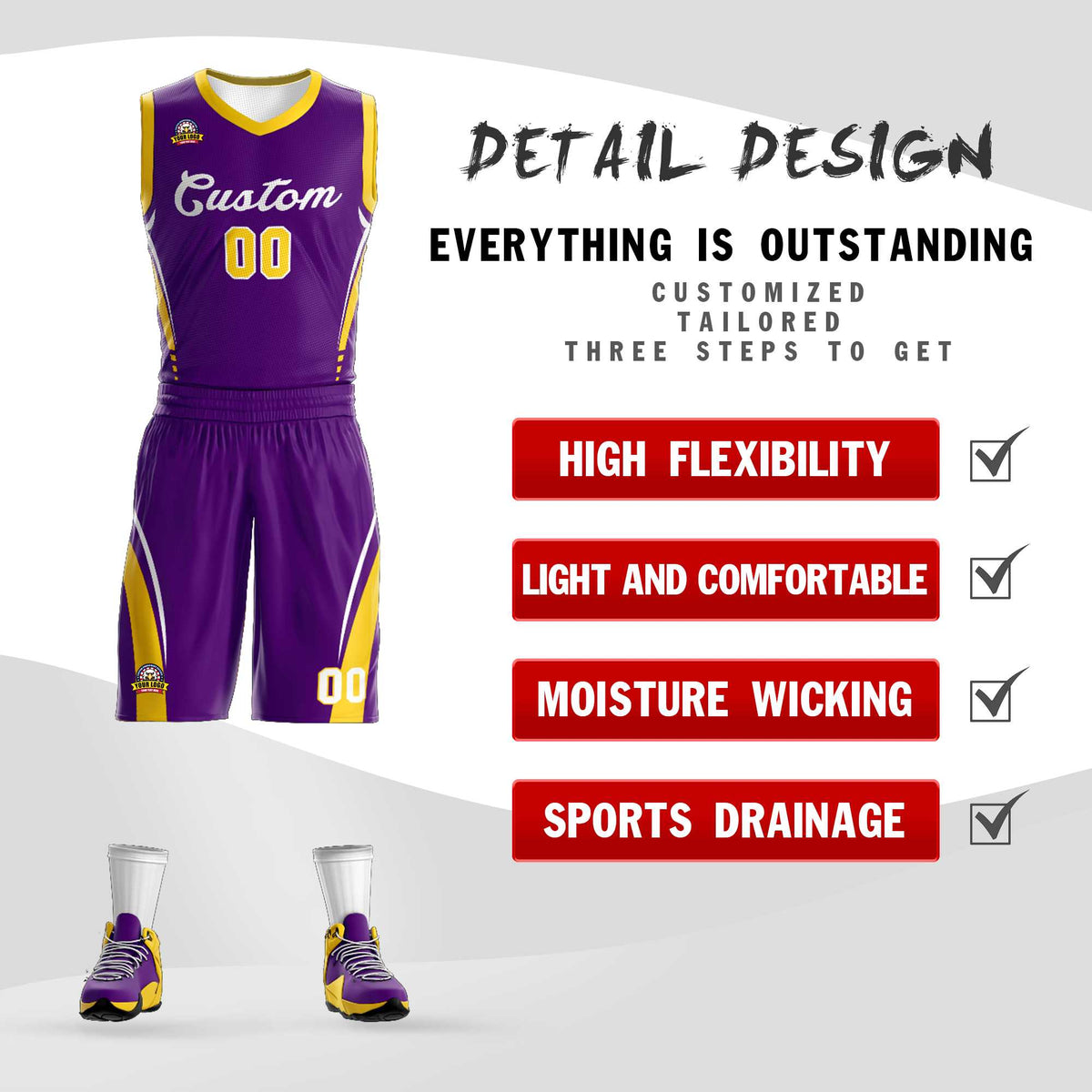 Custom Purple White Classic Sets Mesh Basketball Jersey