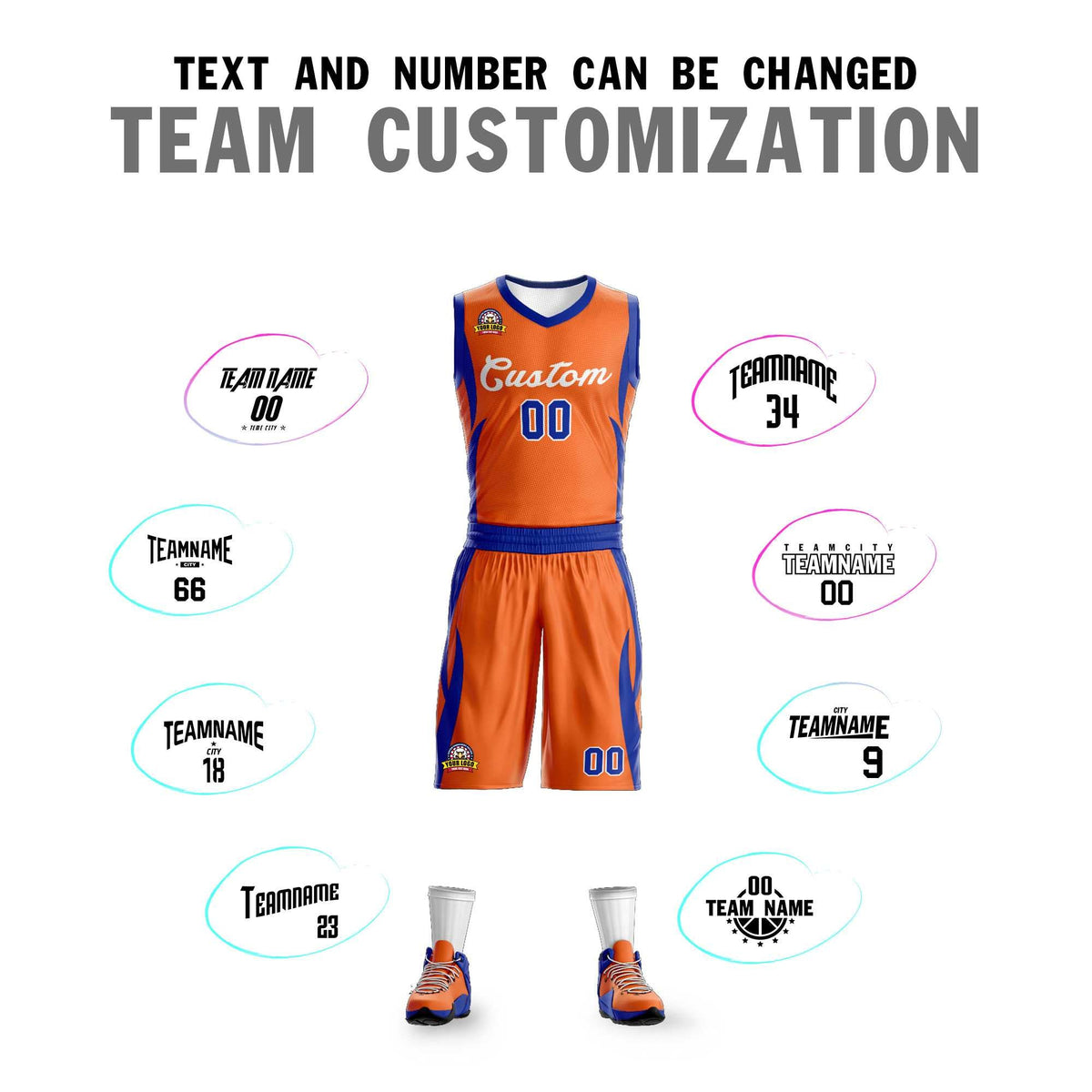 Custom Orange White Classic Sets Mesh Basketball Jersey
