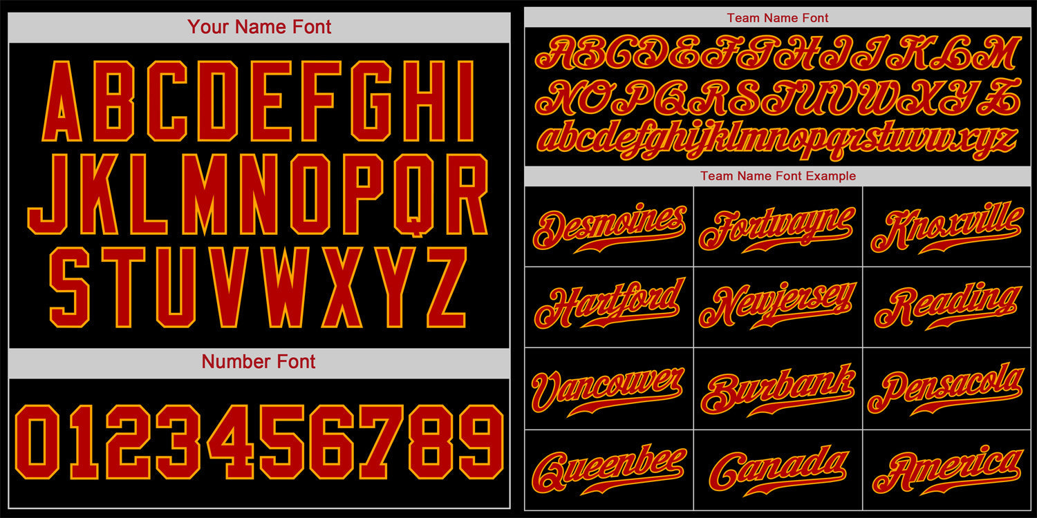 Custom Black Red-Orange Classic Style Authentic Baseball Jersey