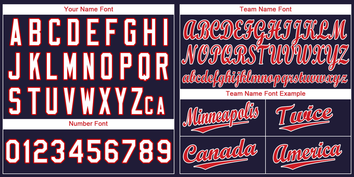 Custom Navy Red-White Classic Style Authentic Baseball Jersey