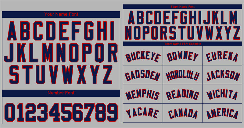 Custom Gray Navy-Red Classic Style Authentic Baseball Jersey