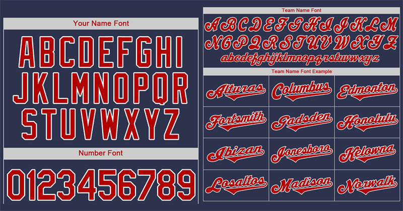 Custom Navy Red-White Classic Style Authentic Baseball Jersey