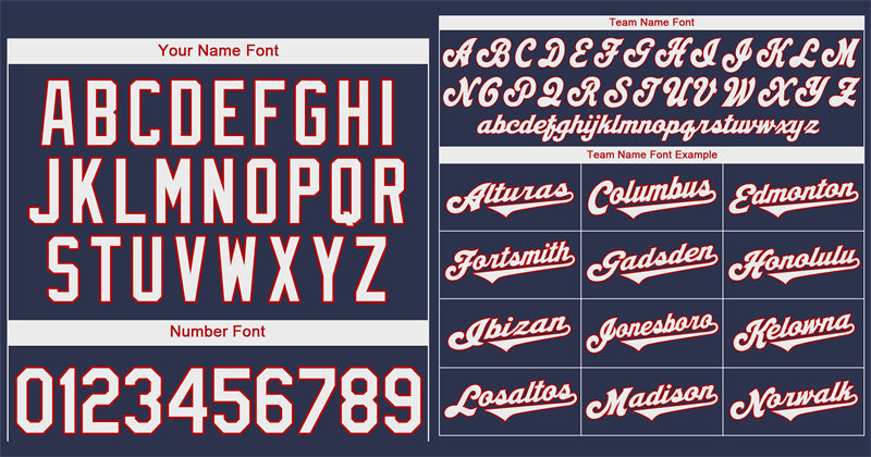 Custom Navy White-Red Classic Style Authentic Baseball Jersey