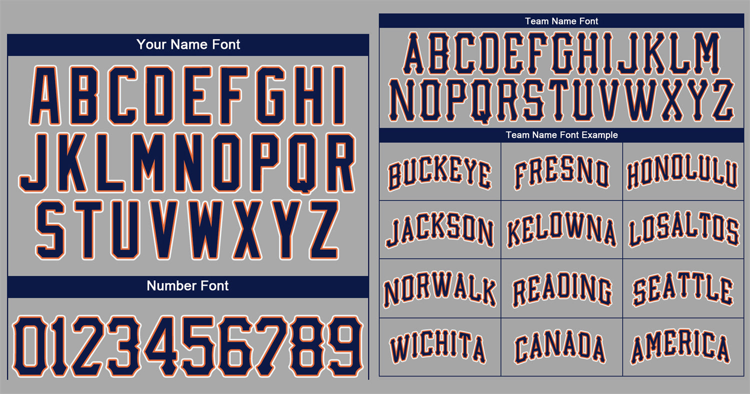 Custom Gray Navy-White Classic Style Authentic Baseball Jersey