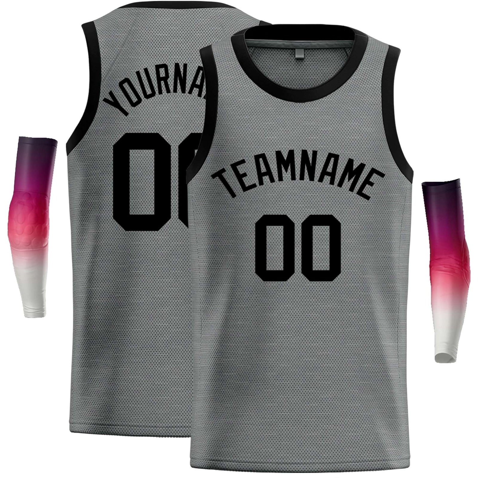 Custom Dark Gray Black Classic Tops Casual Basketball Jersey