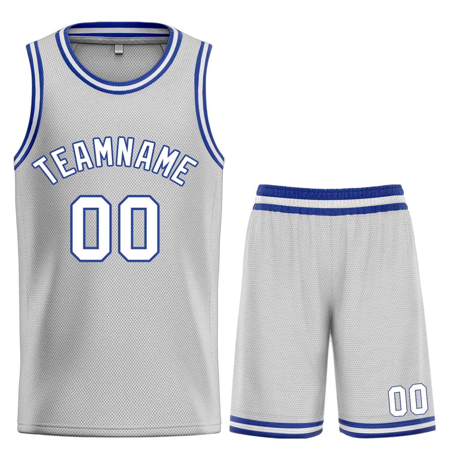 Custom Gray White-Royal Classic Sets Bull Basketball Jersey
