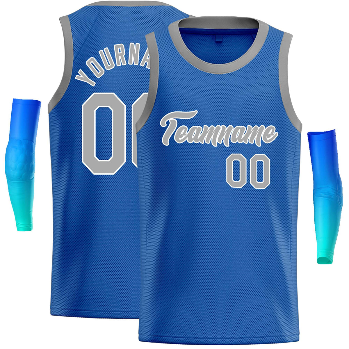 Custom Blue Gray-White Classic Tops Casual Basketball Jersey