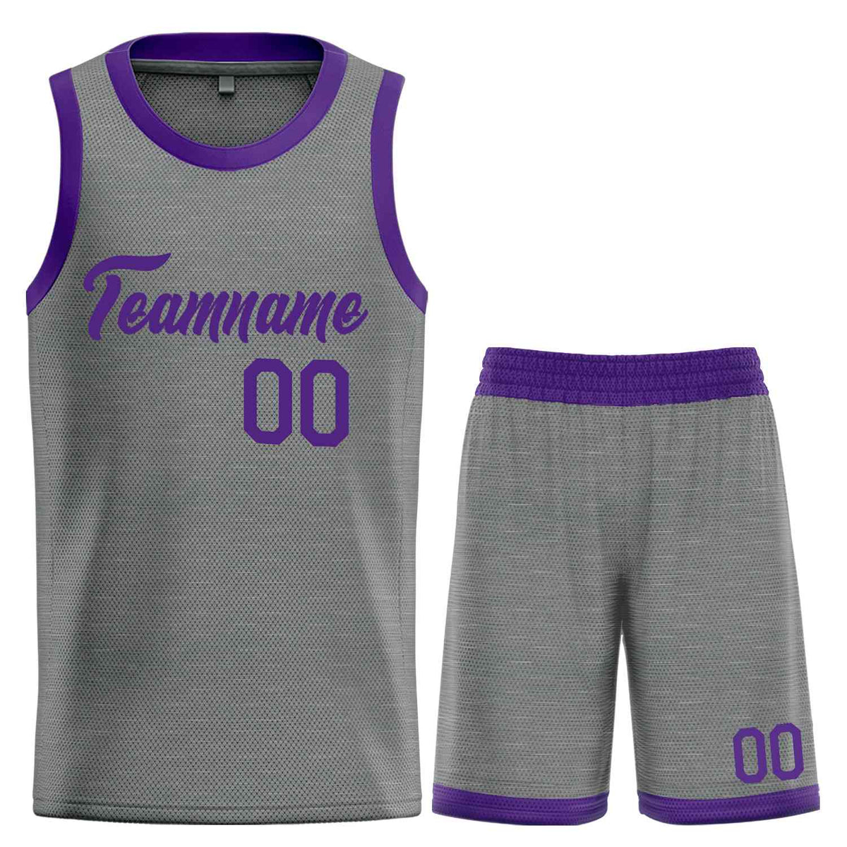 Custom Dark Gray Purple Heal Sports Uniform Classic Sets Basketball Jersey