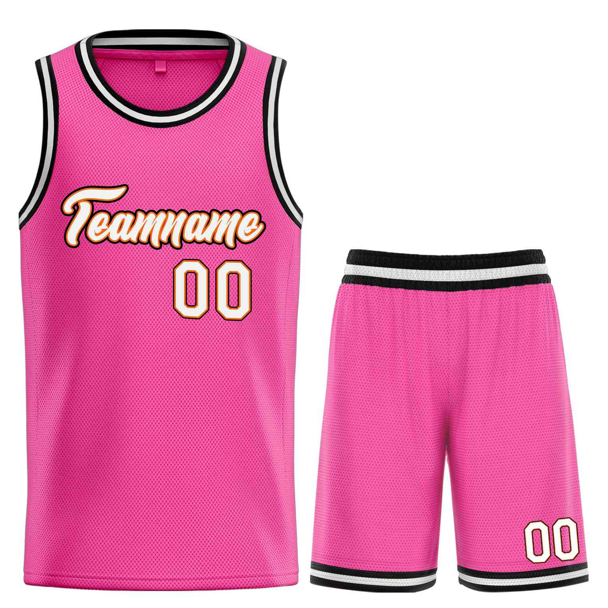 Custom Pink White-Orange Heal Sports Uniform Classic Sets Basketball Jersey