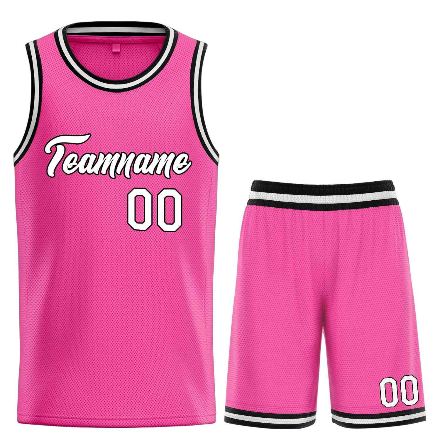 Custom Pink White-Black Heal Sports Uniform Classic Sets Basketball Jersey