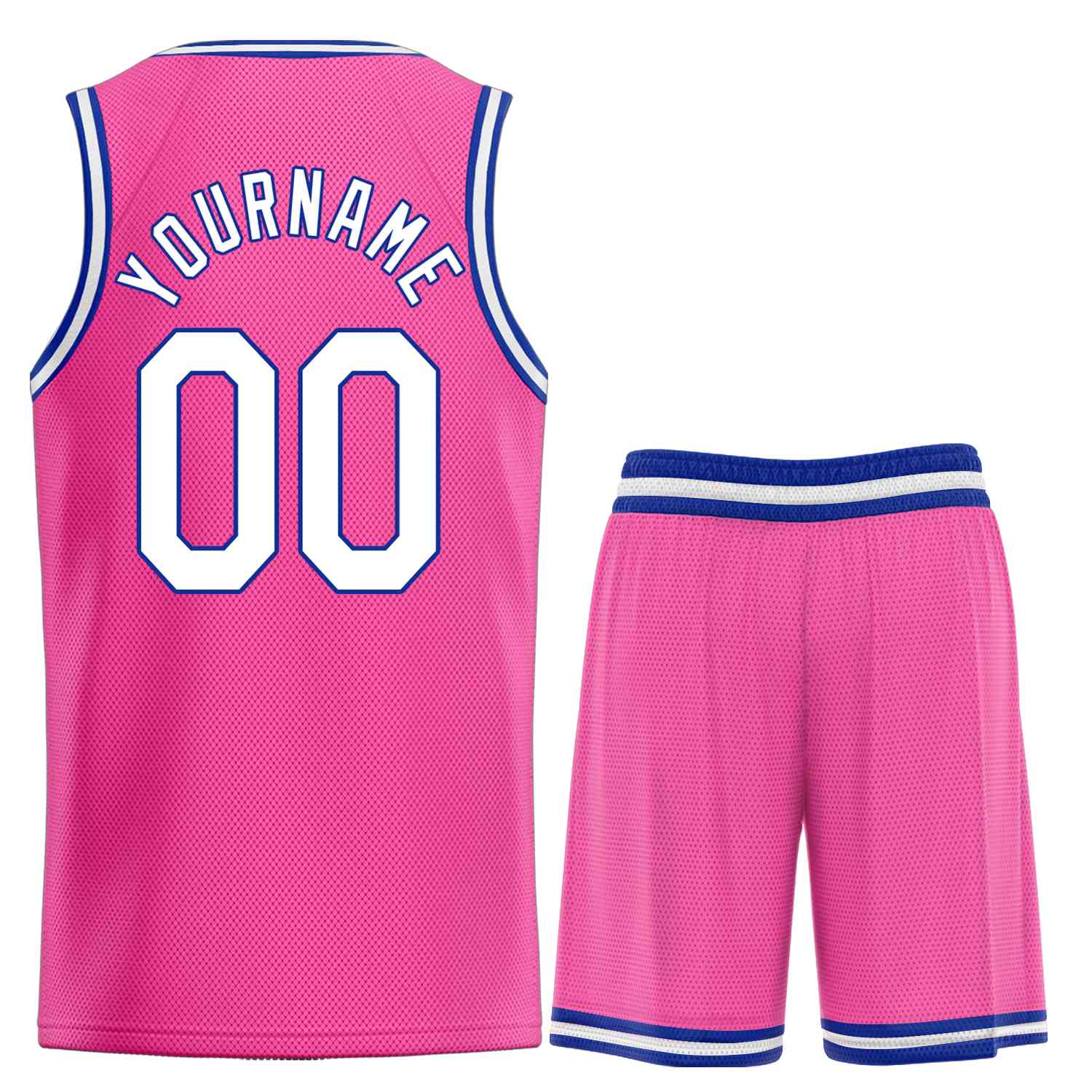 Custom Pink White-Royal Heal Sports Uniform Classic Sets Basketball Jersey