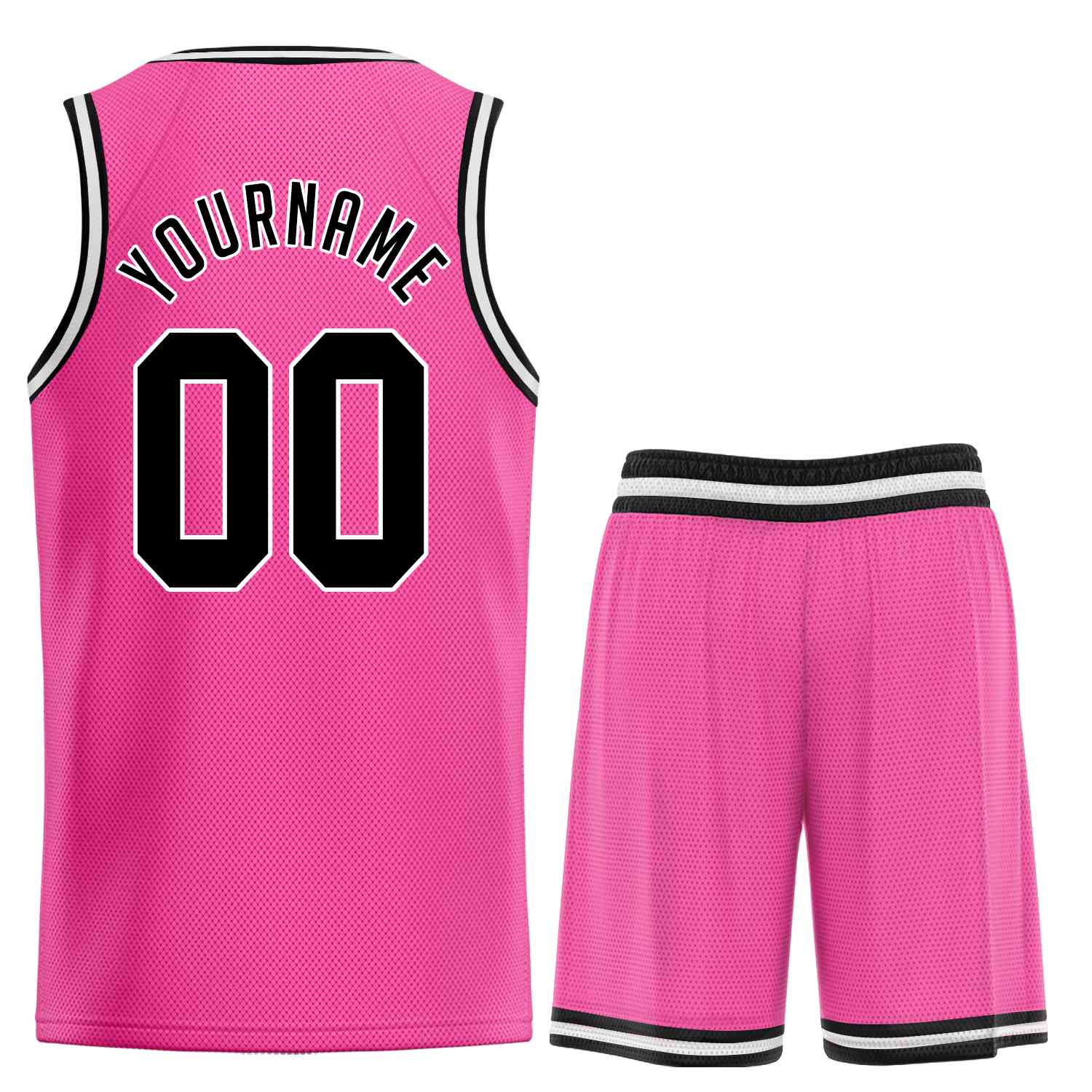 Custom Pink Black-White Classic Sets Sports Uniform Basketball Jersey
