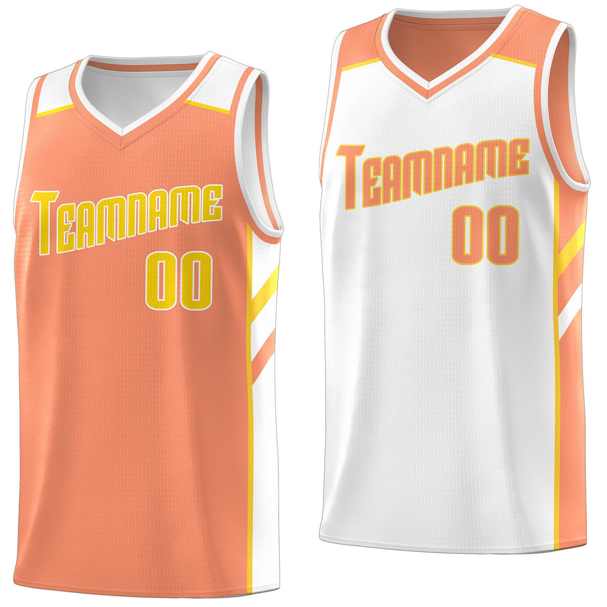 Custom Orange White Double Side Tops Training Basketball Jersey