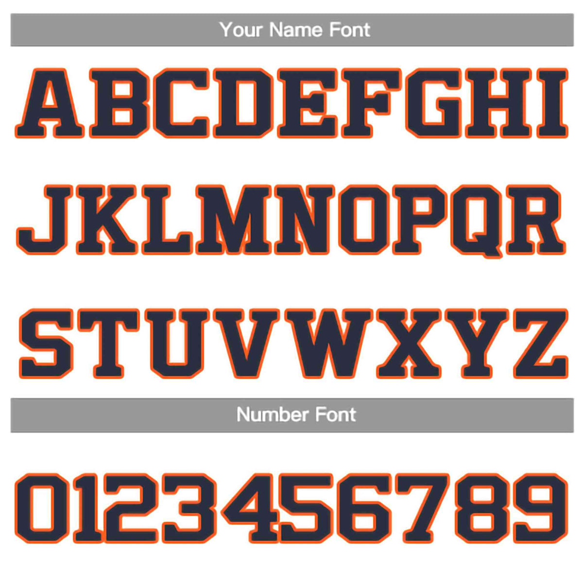 Custom White Navy-Orange Classic Style Crew neck T-Shirts Full Sublimated